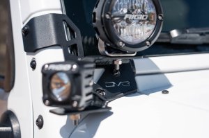 Jeep Wrangler JK Dual Pod Light Mounts - Front - DV8 Offroad - Black - `07-`18